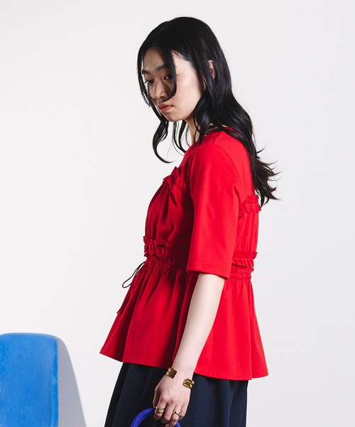 ROSE BUD(ローズバッド)の「mici/BUSTIER LIKE TEE(Tシャツ/カットソー・レディース・レッド/ブラック・ONE SIZE)」の18枚目の写真