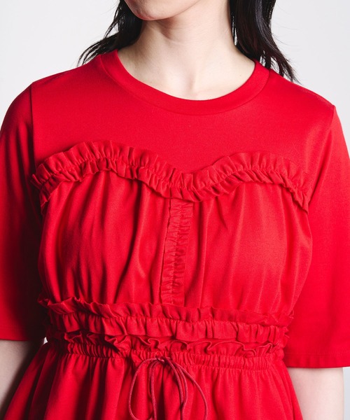 ROSE BUD(ローズバッド)の「mici/BUSTIER LIKE TEE(Tシャツ/カットソー・レディース・レッド/ブラック・ONE SIZE)」の13枚目の写真