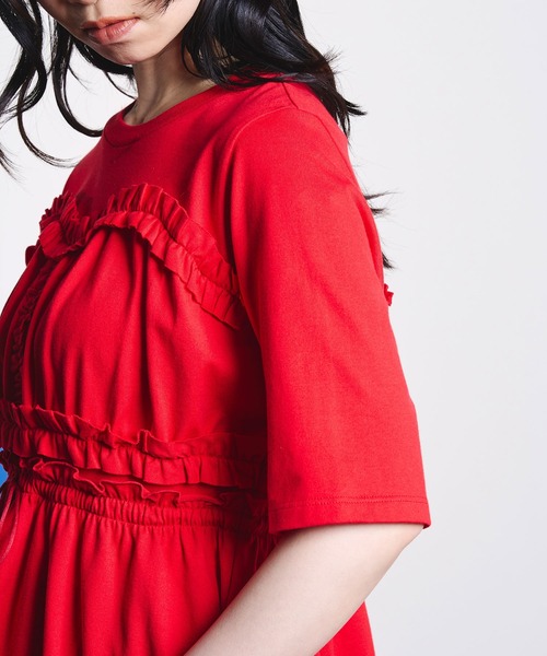 ROSE BUD(ローズバッド)の「mici/BUSTIER LIKE TEE(Tシャツ/カットソー・レディース・レッド/ブラック・ONE SIZE)」の12枚目の写真