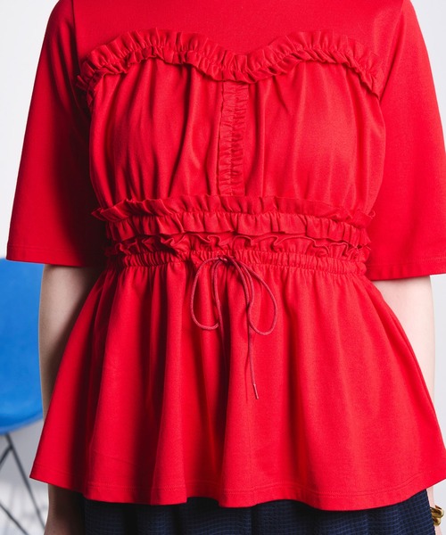 ROSE BUD(ローズバッド)の「mici/BUSTIER LIKE TEE(Tシャツ/カットソー・レディース・レッド/ブラック・ONE SIZE)」の11枚目の写真