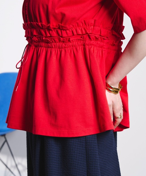 ROSE BUD(ローズバッド)の「mici/BUSTIER LIKE TEE(Tシャツ/カットソー・レディース・レッド/ブラック・ONE SIZE)」の10枚目の写真
