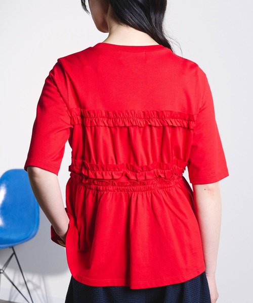 ROSE BUD(ローズバッド)の「mici/BUSTIER LIKE TEE(Tシャツ/カットソー・レディース・レッド/ブラック・ONE SIZE)」の9枚目の写真
