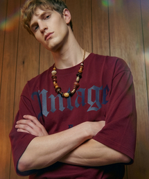 UNTAGE（アンテージ）の「ロゴプリントケープ半袖Tシャツ[Burgundy(UNISEX)]_UTT-ST21（Tシャツ/カットソー）」