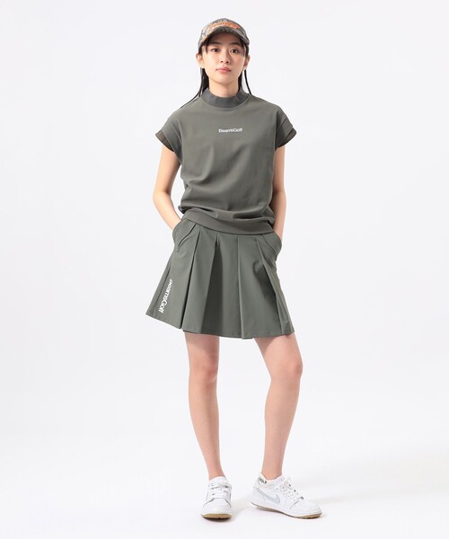 BEAMS GOLF(ビームスゴルフ)の「ORANGE LABEL / フレアスリーブ モックネックシャツ(スウェット・レディース・ネイビー/オリーブ/ホワイト・LARGE/MEDIUM/SMALL)」の4枚目の写真
