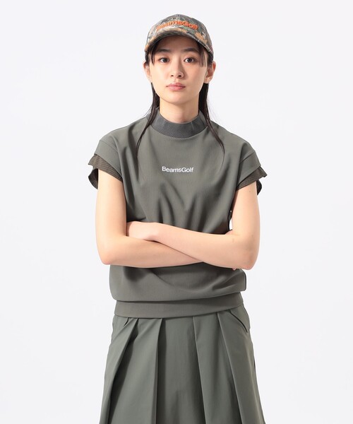 BEAMS GOLF(ビームスゴルフ)の「ORANGE LABEL / フレアスリーブ モックネックシャツ(スウェット・レディース・ネイビー/オリーブ/ホワイト・LARGE/MEDIUM/SMALL)」の6枚目の写真