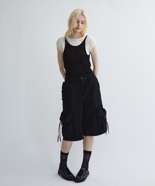 ANF.MUU(アンフムー)の「【ロゴプレート付き】フロッキーベロアフレンチスリーブT(Tシャツ/カットソー・レディース・ブラウン/グレー/オフホワイト/グリーン・FREE)」の8枚目の写真