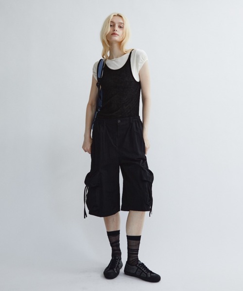 ANF.MUU(アンフムー)の「【ロゴプレート付き】フロッキーベロアフレンチスリーブT(Tシャツ/カットソー・レディース・ブラウン/グレー/オフホワイト/グリーン・FREE)」の7枚目の写真