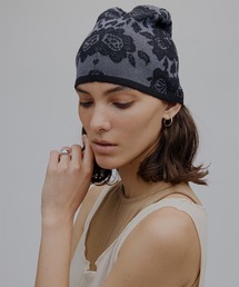 Ameri（アメリ）の「MEDI FLOWER JACQUARD KNIT BEANIE（ニットキャップ/ビーニー）」