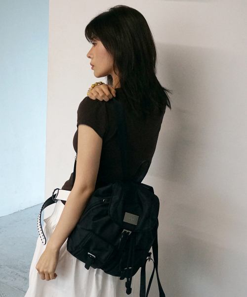 Salad bowls（サラダボール）の「SYMBOL NYLON MINI BACKPACK [BLACK]（バックパック/リュック・レディース・ブラック・FREE）」の2枚目の写真