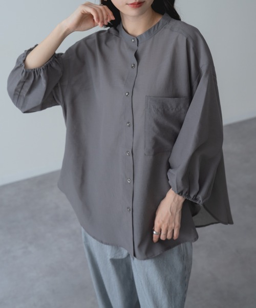 refinedworks（リファインドワークス）の「【refinedworks】UV対策 冷房対策 にも◎ シアーシャツ（シャツ/ブラウス・レディース・キャメル/アイボリー/チャコールグレー・FREE）」の12枚目の写真