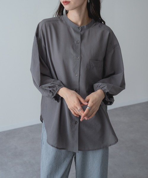 refinedworks（リファインドワークス）の「【refinedworks】UV対策 冷房対策 にも◎ シアーシャツ（シャツ/ブラウス・レディース・キャメル/アイボリー/チャコールグレー・FREE）」の14枚目の写真