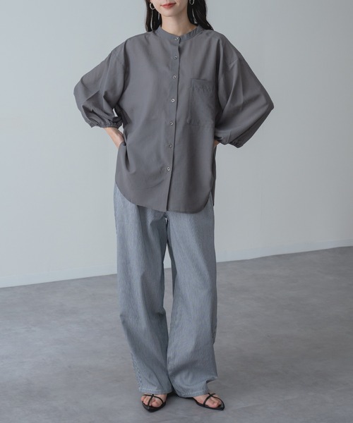 refinedworks（リファインドワークス）の「【refinedworks】UV対策 冷房対策 にも◎ シアーシャツ（シャツ/ブラウス・レディース・キャメル/アイボリー/チャコールグレー・FREE）」の15枚目の写真