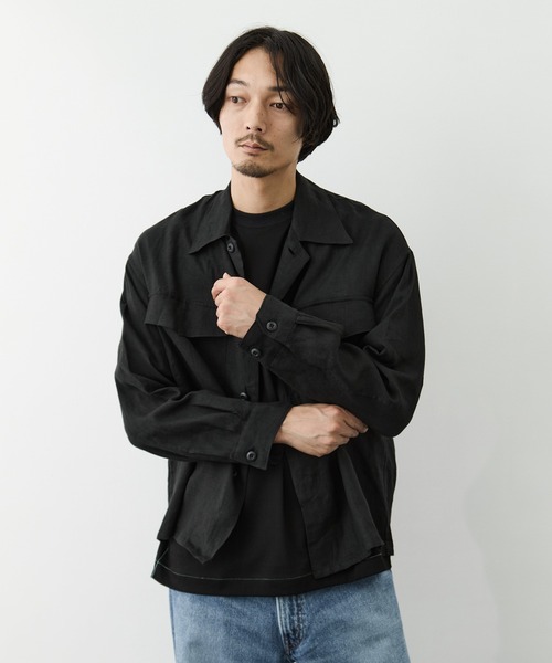 marka(マーカ)の「【marka/マーカ】別注 LINEN TROPICAL FATIGUE SHIRT(シャツ/ブラウス・メンズ・ブラック・1/2)」の1枚目の写真