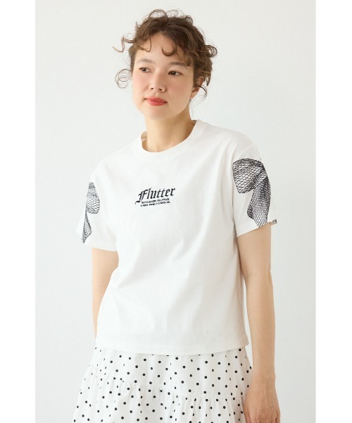 RODEO CROWNS WIDE BOWL(ロデオクラウンズワイドボウル)の「Ribon×Butterfly TEE(Tシャツ/カットソー・レディース・オフホワイト/パープル/ライトブルー/ブラック・SMALL/MEDIUM)」の5枚目の写真