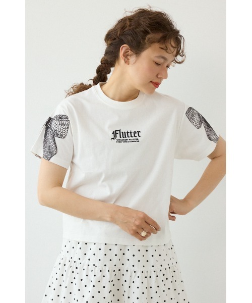 RODEO CROWNS WIDE BOWL(ロデオクラウンズワイドボウル)の「Ribon×Butterfly TEE(Tシャツ/カットソー・レディース・オフホワイト/パープル/ライトブルー/ブラック・SMALL/MEDIUM)」の6枚目の写真