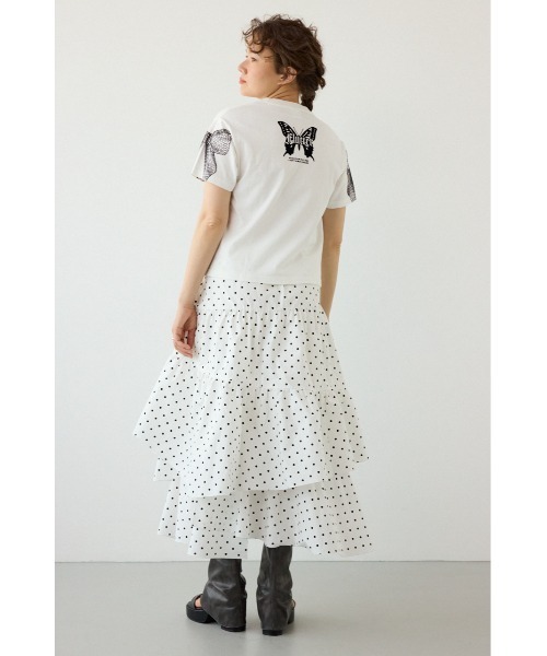 RODEO CROWNS WIDE BOWL(ロデオクラウンズワイドボウル)の「Ribon×Butterfly TEE(Tシャツ/カットソー・レディース・オフホワイト/パープル/ライトブルー/ブラック・SMALL/MEDIUM)」の9枚目の写真