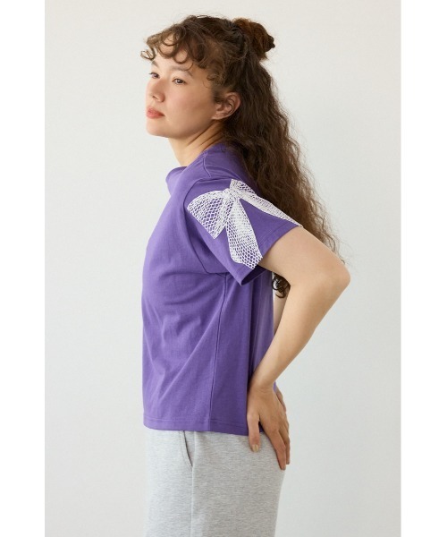 RODEO CROWNS WIDE BOWL(ロデオクラウンズワイドボウル)の「Ribon×Butterfly TEE(Tシャツ/カットソー・レディース・オフホワイト/パープル/ライトブルー/ブラック・SMALL/MEDIUM)」の10枚目の写真