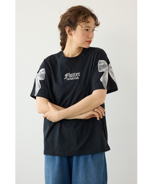 RODEO CROWNS WIDE BOWL(ロデオクラウンズワイドボウル)の「Ribon×Butterfly TEE(Tシャツ/カットソー・レディース・オフホワイト/パープル/ライトブルー/ブラック・SMALL/MEDIUM)」の15枚目の写真