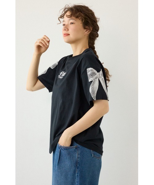 RODEO CROWNS WIDE BOWL(ロデオクラウンズワイドボウル)の「Ribon×Butterfly TEE(Tシャツ/カットソー・レディース・オフホワイト/パープル/ライトブルー/ブラック・SMALL/MEDIUM)」の17枚目の写真