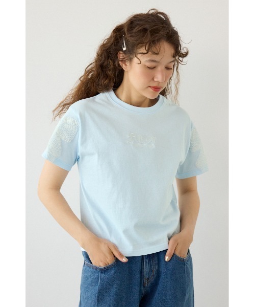 RODEO CROWNS WIDE BOWL(ロデオクラウンズワイドボウル)の「Ribon×Butterfly TEE(Tシャツ/カットソー・レディース・オフホワイト/パープル/ライトブルー/ブラック・SMALL/MEDIUM)」の20枚目の写真