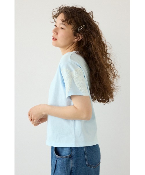 RODEO CROWNS WIDE BOWL(ロデオクラウンズワイドボウル)の「Ribon×Butterfly TEE(Tシャツ/カットソー・レディース・オフホワイト/パープル/ライトブルー/ブラック・SMALL/MEDIUM)」の21枚目の写真