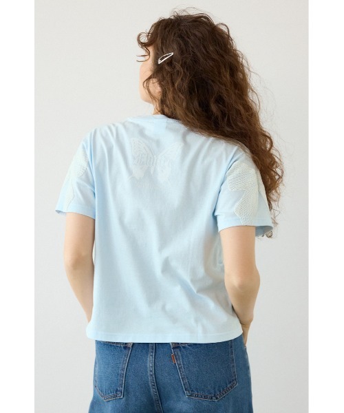 RODEO CROWNS WIDE BOWL(ロデオクラウンズワイドボウル)の「Ribon×Butterfly TEE(Tシャツ/カットソー・レディース・オフホワイト/パープル/ライトブルー/ブラック・SMALL/MEDIUM)」の22枚目の写真