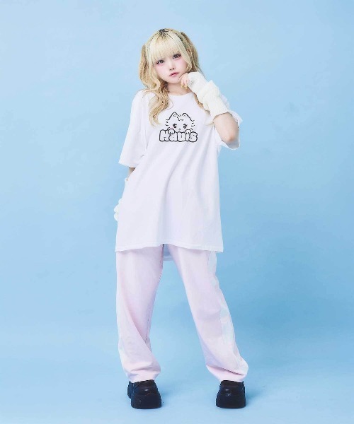 Hauls(ハウルズ)の「どどーん!BIGTEE(Tシャツ/カットソー・レディース・ホワイト/ブラック/ピンク/サックスブルー・FREE)」の1枚目の写真