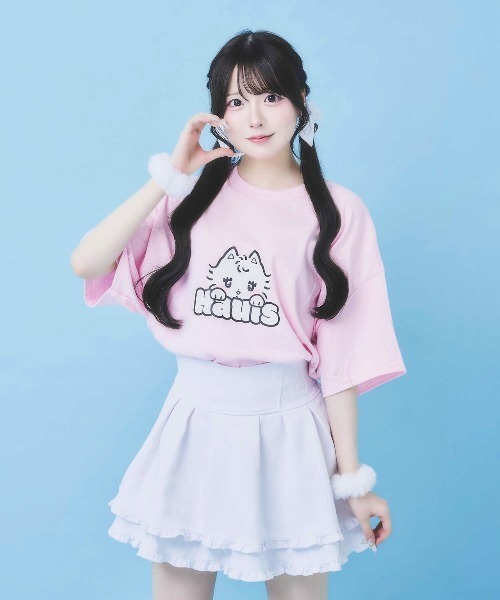 Hauls(ハウルズ)の「どどーん!BIGTEE(Tシャツ/カットソー・レディース・ホワイト/ブラック/ピンク/サックスブルー・FREE)」の4枚目の写真