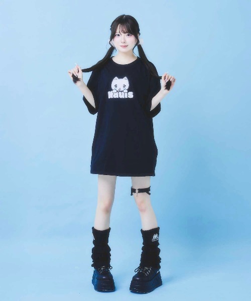 Hauls(ハウルズ)の「どどーん!BIGTEE(Tシャツ/カットソー・レディース・ホワイト/ブラック/ピンク/サックスブルー・FREE)」の5枚目の写真