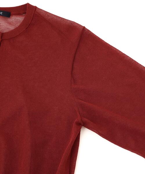 YLEVE(イレーヴ)の「YLEVE / SHEER RIB KNIT CARDIGAN(カーディガン/ボレロ・レディース・パープル/レッド/ブルー/ネイビー・1)」の8枚目の写真