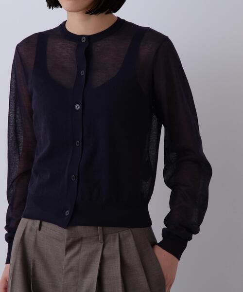 YLEVE(イレーヴ)の「YLEVE / SHEER RIB KNIT CARDIGAN(カーディガン/ボレロ・レディース・パープル/レッド/ブルー/ネイビー・1)」の18枚目の写真
