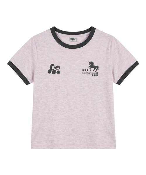 THEMORFHOUSE(ザモーフハウス)の「MORF シンボル ユニコーン リンガー 半袖 Tシャツ メランジピンク(Tシャツ/カットソー・レディース・その他・MEDIUM)」の2枚目の写真