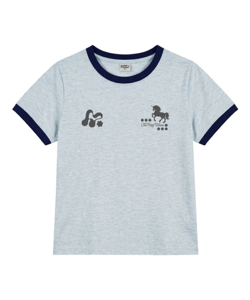 THEMORFHOUSE(ザモーフハウス)の「MORF シンボル ユニコーン リンガー 半袖 Tシャツ メランジピンク(Tシャツ/カットソー・レディース・その他・MEDIUM)」の3枚目の写真