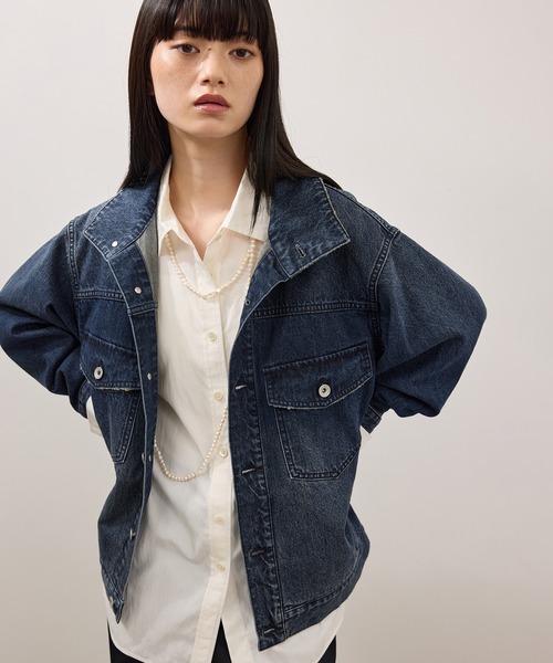 WEB限定】・【定番】スタンドネックデニムジャケット（デニム
