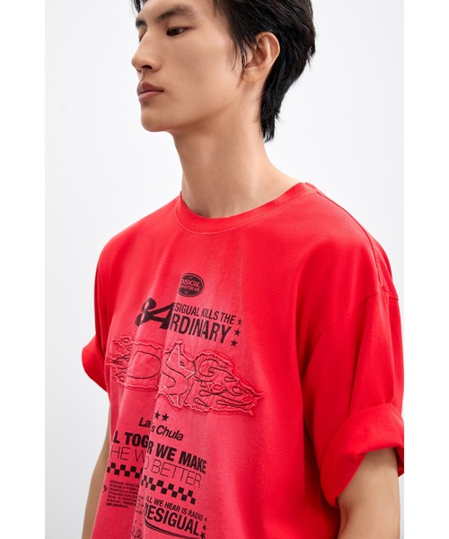Desigualカットソー タイポグラフィ グラフィック 半袖Tシャツ【2026-2027年秋冬新作】（T