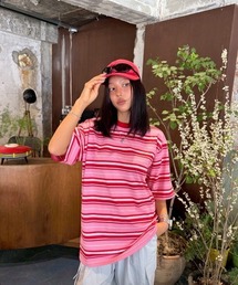 ipugo（イプゴ）の「ipugo/イプゴ マルチボーダー オーバーサイズTシャツ 2026夏物 夏服（Tシャツ/カットソー）」