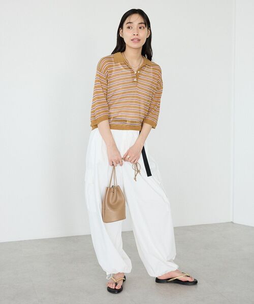 CRAFT STANDARD BOUTIQUE(クラフトスタンダードブティック)の「ベルト付ライトタフタカーゴパンツ(その他パンツ・レディース・ベージュ/ホワイト・M/L)」の9枚目の写真