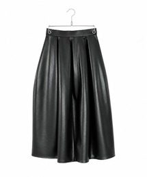 soft eco-leather barrel skirt