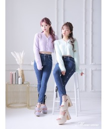 Ribbon skinny denim (eme10128)