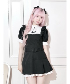 リボン付きドットチュールティアードワンピース（ワンピース）｜Pal