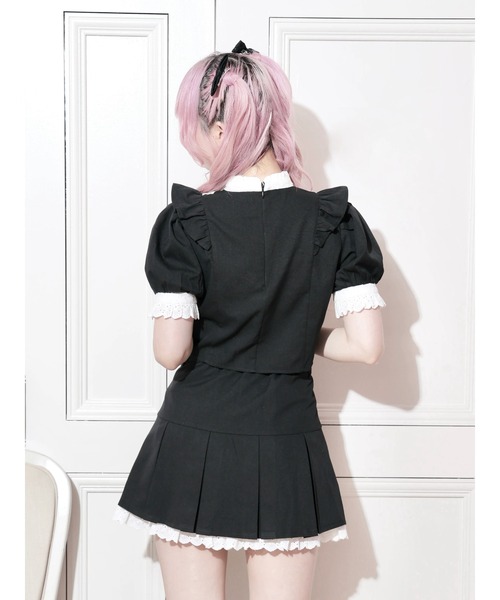 NOEMIE(ノエミー)の「コットンレースヨークプリーツセットアップ(ワンピース・レディース・ダークグレー/ブラック/グリーン・M)」の9枚目の写真