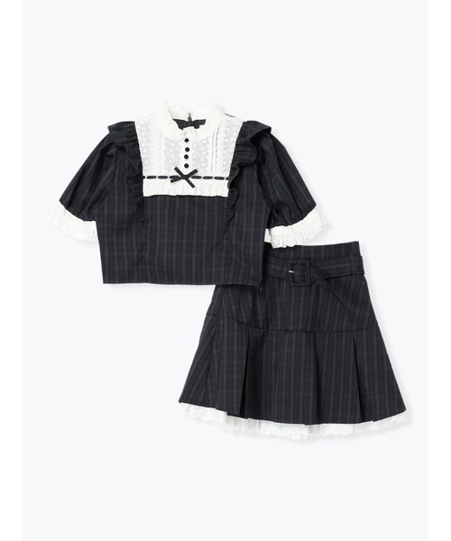 NOEMIE(ノエミー)の「コットンレースヨークプリーツセットアップ(ワンピース・レディース・ダークグレー/ブラック/グリーン・M)」の14枚目の写真