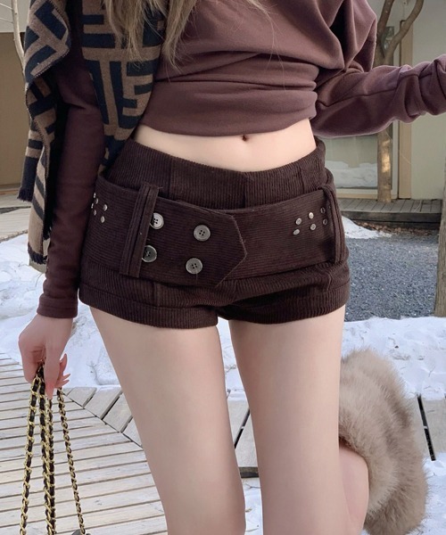 Ressaca(レサーカ)の「ベルト付きコーデュロイショートパンツ(その他パンツ・レディース・ブラック/ブラウン/オフホワイト・M)」の12枚目の写真