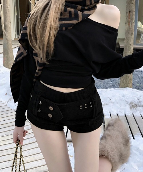 Ressaca(レサーカ)の「ベルト付きコーデュロイショートパンツ(その他パンツ・レディース・ブラック/ブラウン/オフホワイト・M)」の6枚目の写真