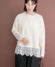 ITEMS URBANRESEARCH（アイテムズ アーバンリサーチ）の「レース切り替えダンボールトップス（スウェット）」
