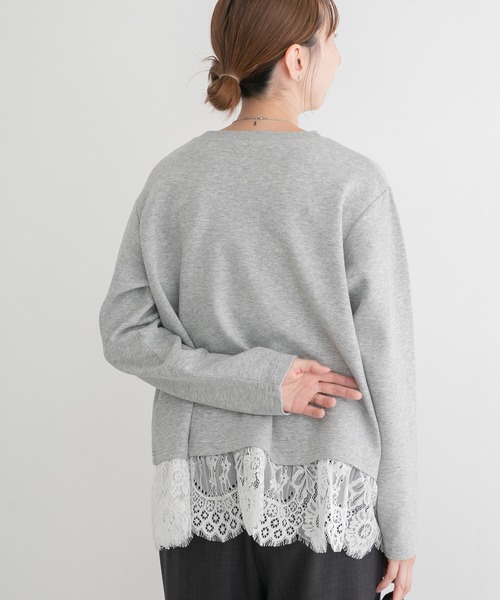 ITEMS URBANRESEARCH(アイテムズ アーバンリサーチ)の「レース切り替えダンボールトップス(スウェット・レディース・モカ/オフホワイト/グレー系その他・FREE)」の17枚目の写真