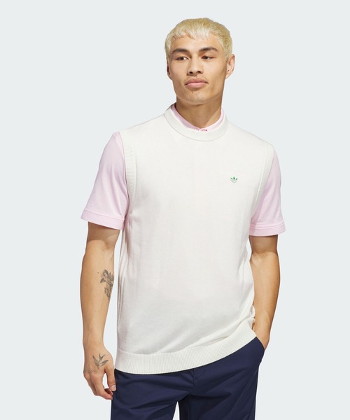 adidas(アディダス)の「オリジナルス カシミヤ ベスト【adidas Golf/アディダスゴルフ】(ベスト・メンズ・ホワイト・SMALL/MEDIUM/LARGE/X-LARGE/XX-LARGE/3XL)」の1枚目の写真