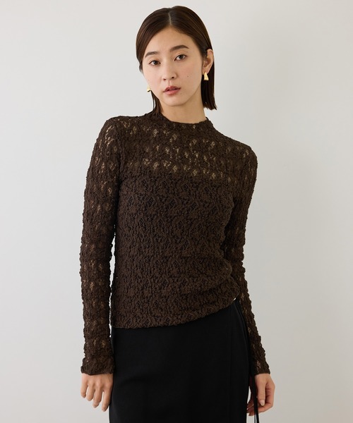 ROPE'(ロペ)の「カムイレースハイネックカットソー/イージーケア(Tシャツ/カットソー・レディース・ダークブラウン/ホワイト/ブラック・38)」の22枚目の写真