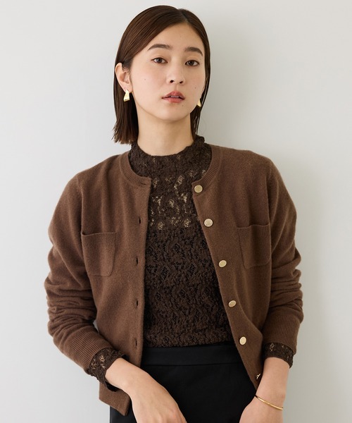 ROPE'(ロペ)の「カムイレースハイネックカットソー/イージーケア(Tシャツ/カットソー・レディース・ダークブラウン/ホワイト/ブラック・38)」の6枚目の写真