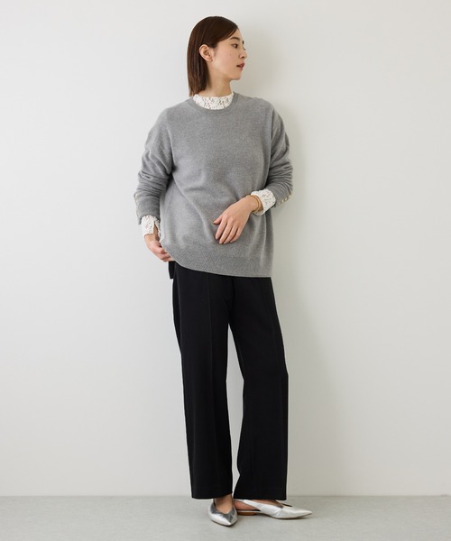 ROPE'(ロペ)の「カムイレースハイネックカットソー/イージーケア(Tシャツ/カットソー・レディース・ダークブラウン/ホワイト/ブラック・38)」の5枚目の写真
